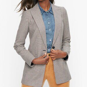 Talbots Houndstooth Wool Blend Woven From Italy Blazer Preppy Academia 14